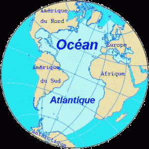 Carte de l'océan Atlantique