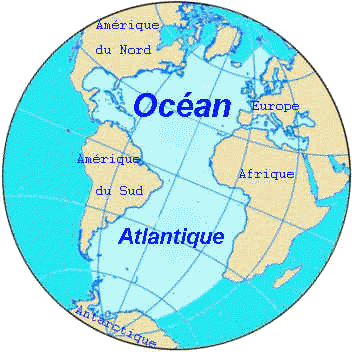 Carte de l'océan Atlantique